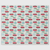 Vrolijk kerstfeest met Vintage Car Tree-Cadeaus Cadeaupapier (Vlak)