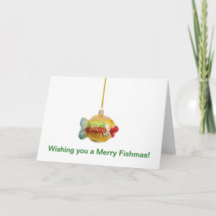 Vrolijk kerstfeest met vis. Vrolijke vissen! vis Feestdagen Kaart