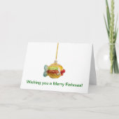 Vrolijk kerstfeest met vis. Vrolijke vissen! vis Feestdagen Kaart (Voorkant)