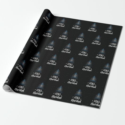 Vrolijk kerstfeest met vlag Argentinië Cadeaupapier (Uitgerold)