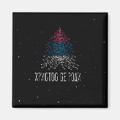 Vrolijk kerstfeest met vlag Servië Magneet (Voorkant)