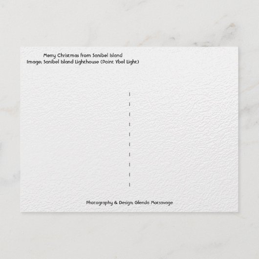 Vrolijk kerstfeest met vuurtoren van Sanibel Islan Feestdagenkaart (Achterkant)
