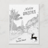 Vrolijk kerstfeest met vuurtoren van Sanibel Islan Feestdagenkaart (Voorkant)