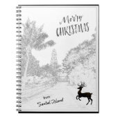 Vrolijk kerstfeest met vuurtoren van Sanibel Islan Notitieboek (Voorkant)