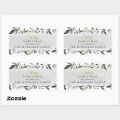 Vrolijk kerstfeest met waterverf rechthoekige sticker (Vel)