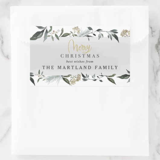 Vrolijk kerstfeest met waterverf rechthoekige sticker (Tas)