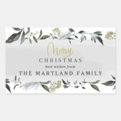 Vrolijk kerstfeest met waterverf rechthoekige sticker (Voorkant)