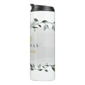 Vrolijk kerstfeest met waterverf thermosbeker (Geroteerd rechts)