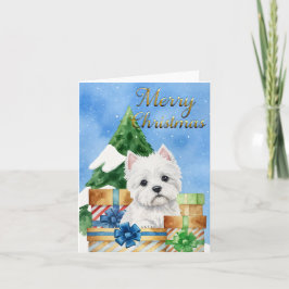 Vrolijk kerstfeest met Westies Feestdagen Kaart