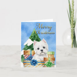 Vrolijk kerstfeest met Westies Feestdagen Kaart