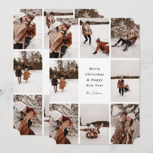 Vrolijk kerstfeest met Wilson's Family Holiday Kaa Feestdagenkaart (Voorkant / Achterkant)