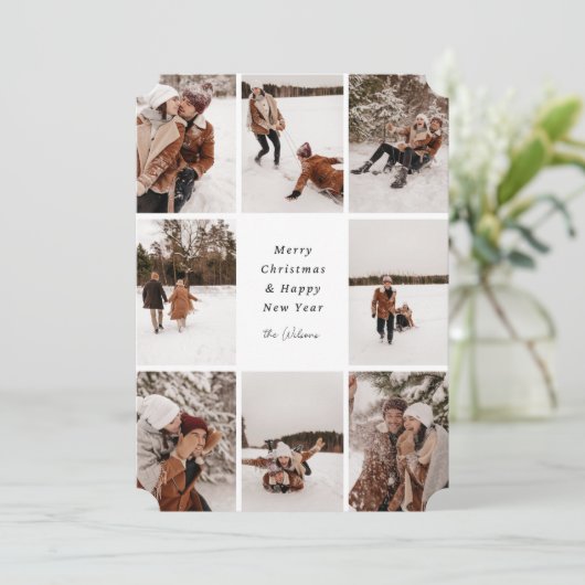 Vrolijk kerstfeest met Wilson's Family Holiday Kaa Feestdagenkaart (Staand voorkant)