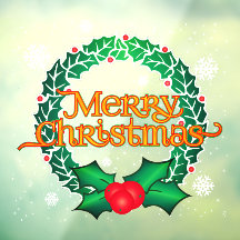 Vrolijk kerstfeest met Wreath en Snowflakes