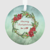 Vrolijk kerstfeest met Wreath in Groen Ornament (achterkant)