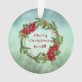 Vrolijk kerstfeest met Wreath in Groen Ornament (voorkant)