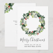 Vrolijk kerstfeest met zakelijke Kaart met Logo (Voorkant / Achterkant)