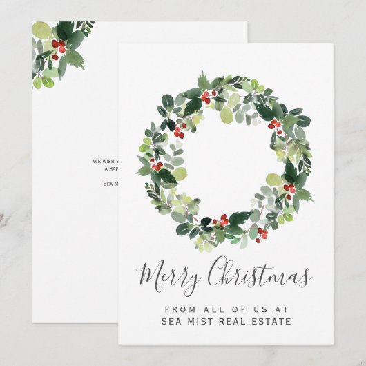 Vrolijk kerstfeest met zakelijke Kaart voor Feestd (Voorkant / Achterkant)