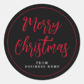 Vrolijk kerstfeest met zakelijke naam sticker (Voorkant)