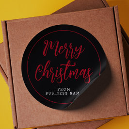 Vrolijk kerstfeest met zakelijke naam sticker