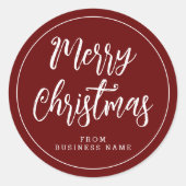 Vrolijk kerstfeest met zakelijke naam sticker (Voorkant)