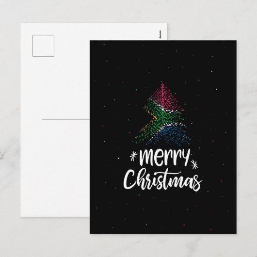 Vrolijk kerstfeest met Zuid-Afrikaanse vlag Feestdagenkaart (Voorkant / Achterkant)