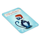 Vrolijk kerstfeest met zwarte kat met Pet van de k Magneet (Rechterzijde)