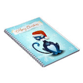 Vrolijk kerstfeest met zwarte kat met Pet van de k Notitieboek (Rechterzijde)