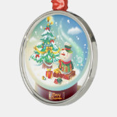 Vrolijk kerstfeest metalen ornament (Links)