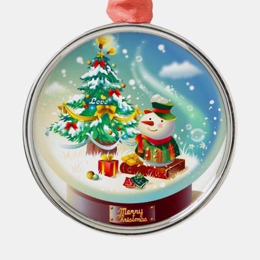 Vrolijk kerstfeest metalen ornament (Voorkant)