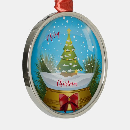 Vrolijk kerstfeest metalen ornament (Rechts)