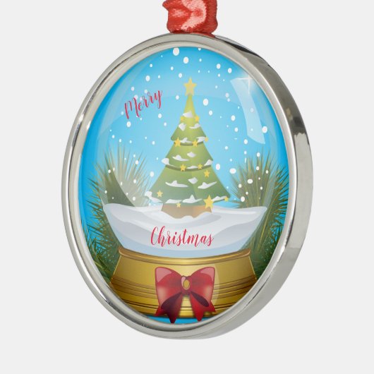 Vrolijk kerstfeest metalen ornament (Links)