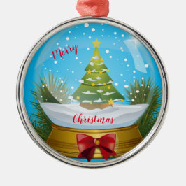 Vrolijk kerstfeest metalen ornament