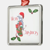 Vrolijk kerstfeest metalen ornament (Links)