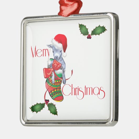 Vrolijk kerstfeest metalen ornament (Links)