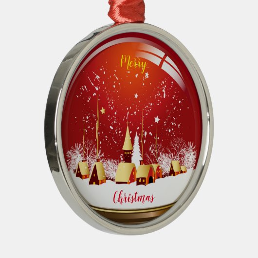 Vrolijk kerstfeest metalen ornament (Rechts)