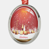 Vrolijk kerstfeest metalen ornament (Links)