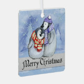 Vrolijk kerstfeest metalen ornament (Voorkant Rechts)