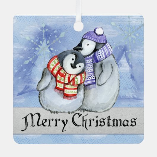 Vrolijk kerstfeest metalen ornament (Voorkant)