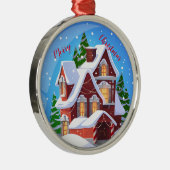 Vrolijk kerstfeest metalen ornament (Rechts)