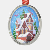 Vrolijk kerstfeest metalen ornament (Links)