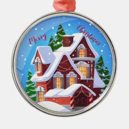 Vrolijk kerstfeest metalen ornament