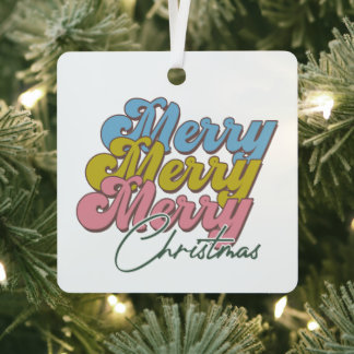 Vrolijk kerstfeest metalen ornament