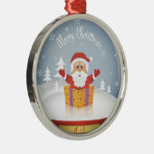 Vrolijk kerstfeest metalen ornament (Rechts)