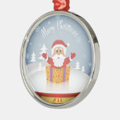 Vrolijk kerstfeest metalen ornament (Links)