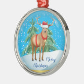 Vrolijk kerstfeest metalen ornament (Links)