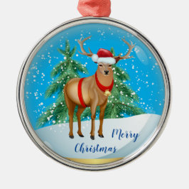 Vrolijk kerstfeest metalen ornament