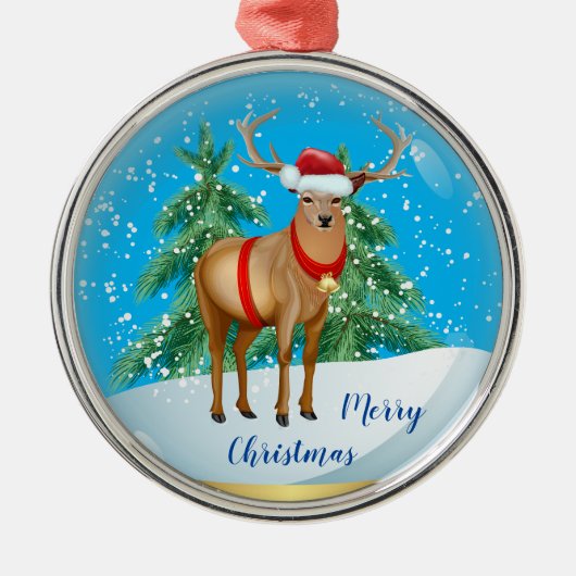 Vrolijk kerstfeest metalen ornament (Voorkant)