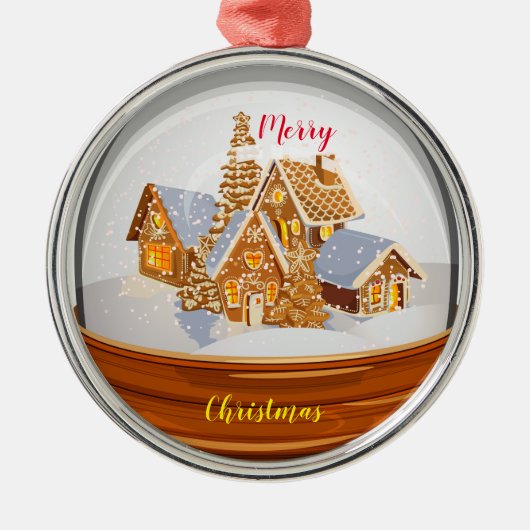 Vrolijk kerstfeest metalen ornament (Voorkant)