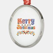 Vrolijk kerstfeest metalen ornament (Links)