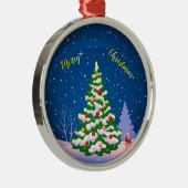 Vrolijk kerstfeest metalen ornament (Rechts)